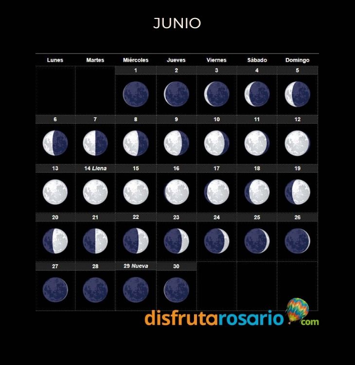 Calendario Lunar Junio 2022 - Disfrutarosario.com