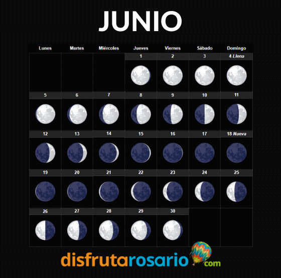 CALENDARIO LUNAR JUNIO 2023